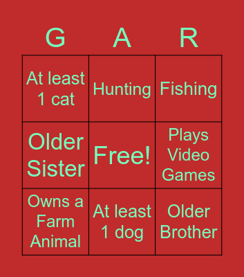 Garza Exit Ticket Bingo Card