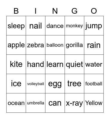 Sound Spelling! Bingo Card