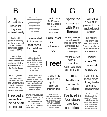 Bellingo Bingo Card