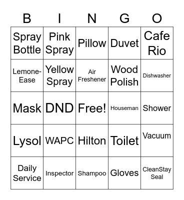 WAPC Housekeeping Week 2020! Bingo Card