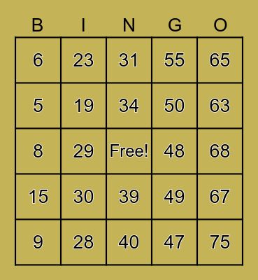 Band Bingo Time :) Bingo Card