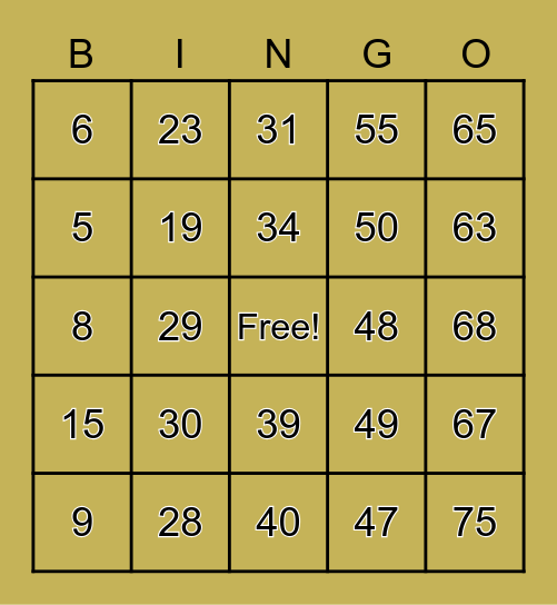 Band Bingo Time :) Bingo Card