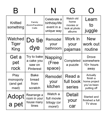 Joy Division: S t a y at H o m e Bingo Card