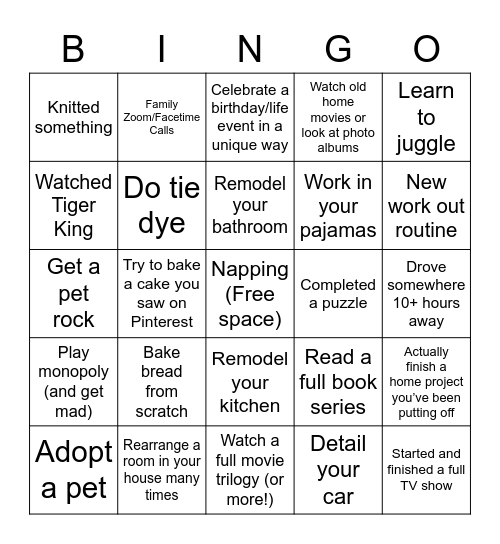 Joy Division: S t a y at H o m e Bingo Card