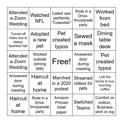 September Bingo Card