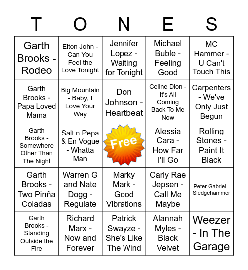 Game Of Tones 9-14-20 Pattern Game Bingo Card