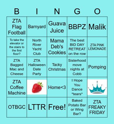 ZETA BINGO NIGHT Bingo Card