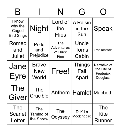 Classics Bing Bingo Card