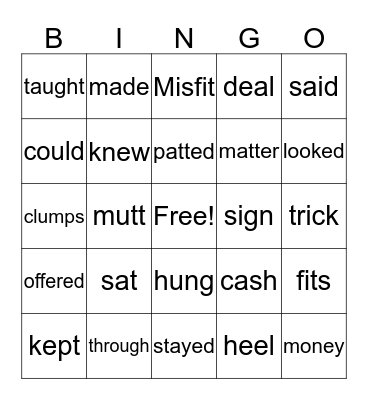 Max the Misfit Bingo Card