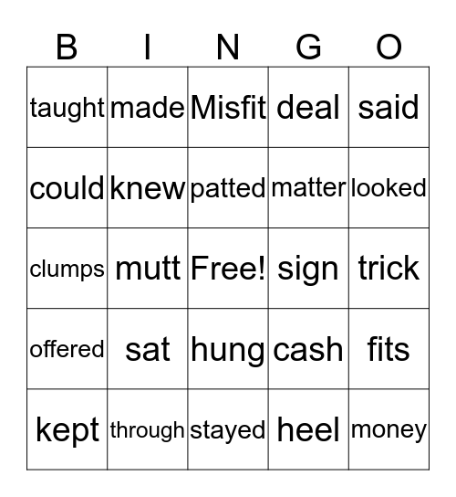 Max the Misfit Bingo Card
