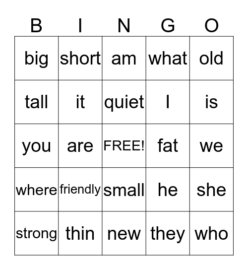 BINGO Card