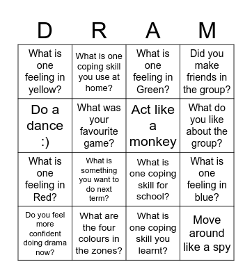 Quiz Bingo Card