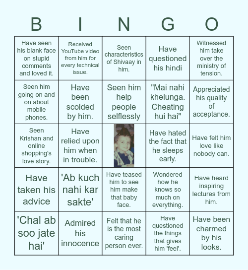 KRISHAN BINGO Card