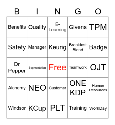 KDP Windsor NEO Bingo Card