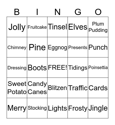 HOLIDAY BINGO Card