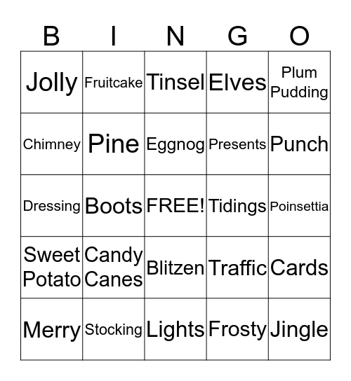 HOLIDAY BINGO Card