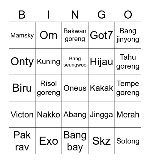 200915 Bingo Card