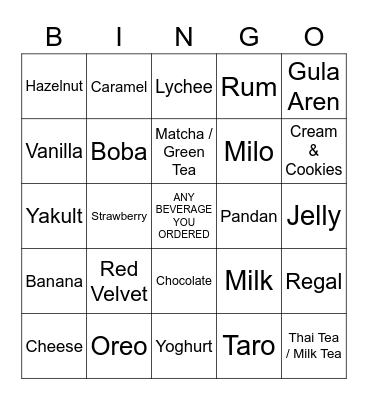 Kopi Kekinian Bingo Card