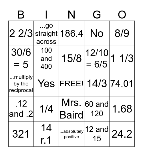 Estimate/Multiply Decimals Bingo Card