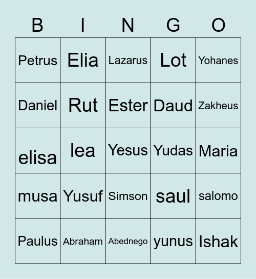 KUY Kelas Besar Bingo Card