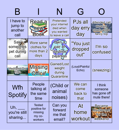 Work From Home Bingo Card