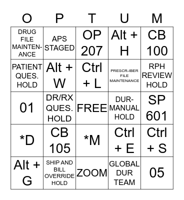 IRIS Bingo Card