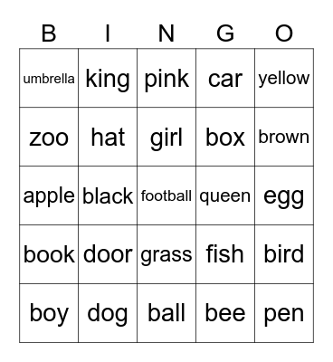 eelkursuse sõnad vol1 Bingo Card