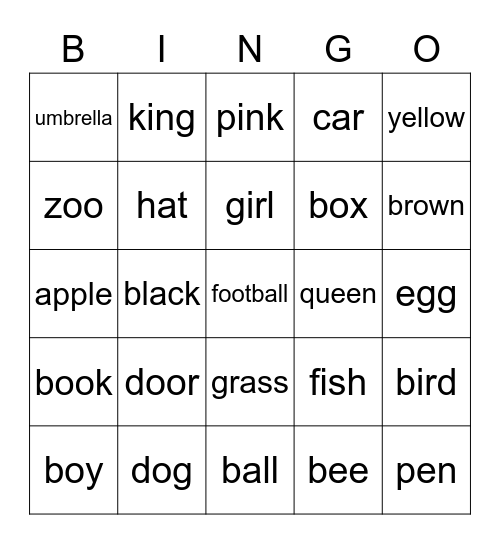 eelkursuse sõnad vol1 Bingo Card