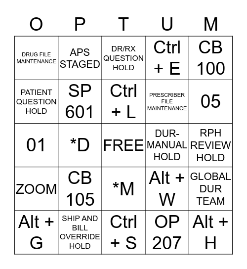 IRIS Bingo Card