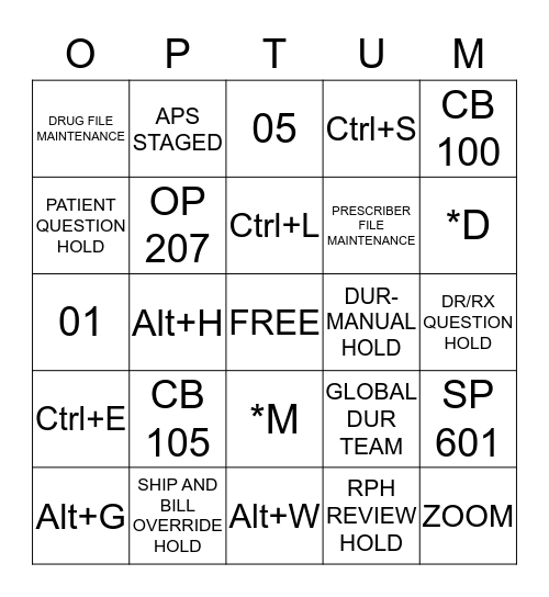 IRIS Bingo Card
