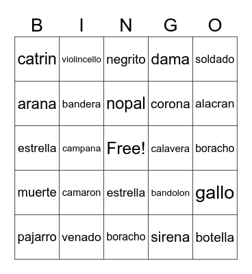 Loteria Bingo Card