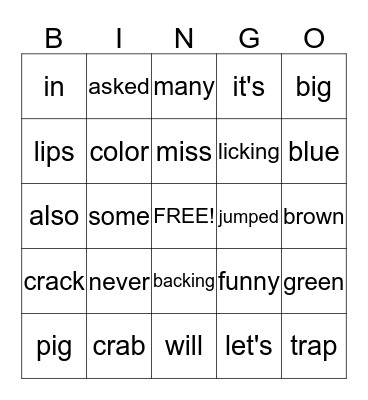 Mr. C's Dinner & What a Trip Bingo Card