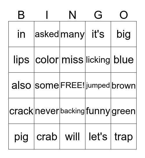 Mr. C's Dinner & What a Trip Bingo Card
