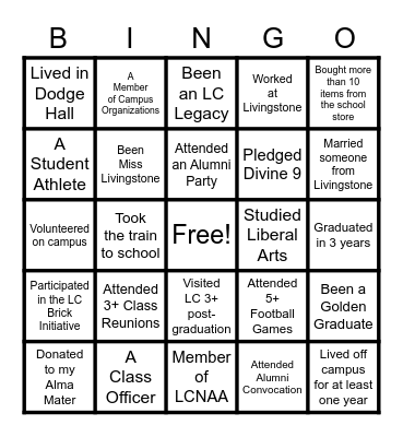 Class Bingo 1965 Bingo Card