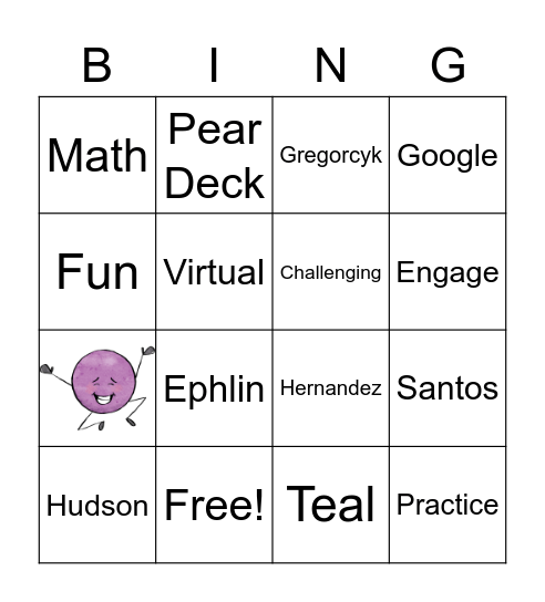 Math Department Bingo Card