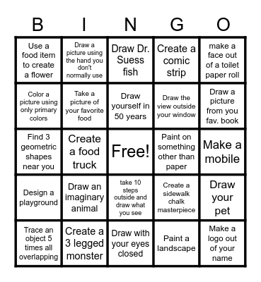 Drage's Art Bingo Card