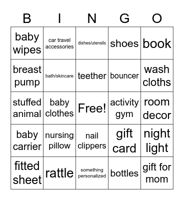 Baby Schwarz Bingo Card