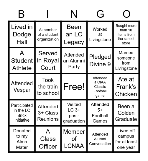 Class Bingo 1980 Bingo Card