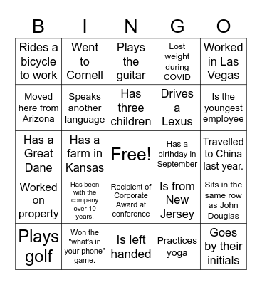 Stonebridge Picnic BINGO Card