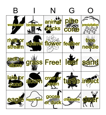 Northwoods Wildlife Center Fall Bingo Card