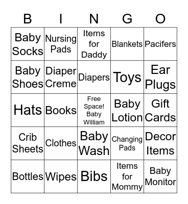 BABY BINGO Card