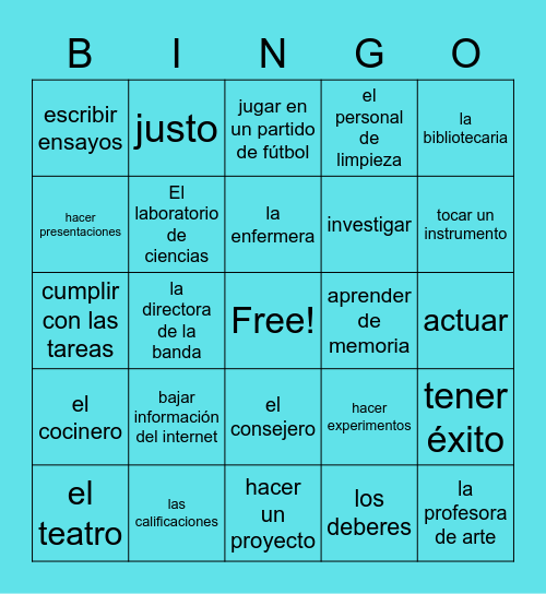 Español 2 Unidad 1 EntreCulturas Bingo Card