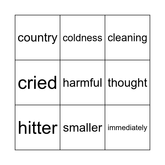 3rd Bingo Card