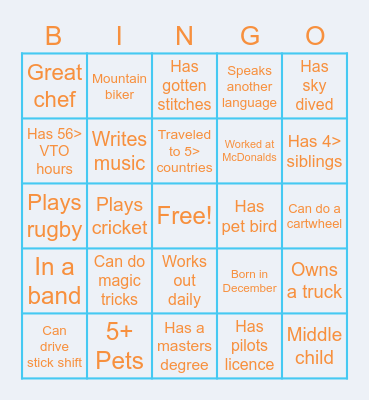 Virtual IceBreaker Bingo Card