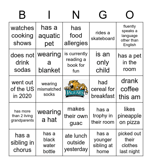 Getting to Know You Bingo Card