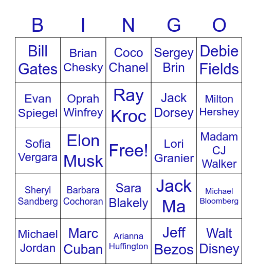 Entrepreneur BINGO Card