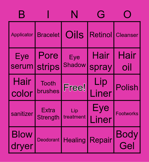 Loving Avon with Kathy Bingo Card