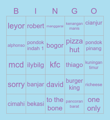 🐻 ugi 🐻 Bingo Card