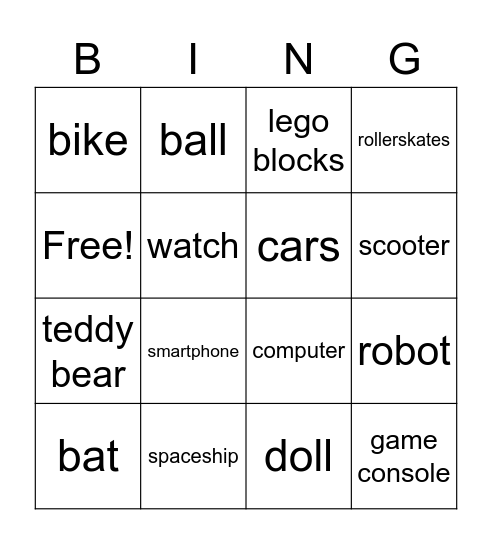 feelings Bingo Card