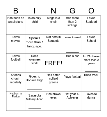 Networking Bingo Game Bingo Card